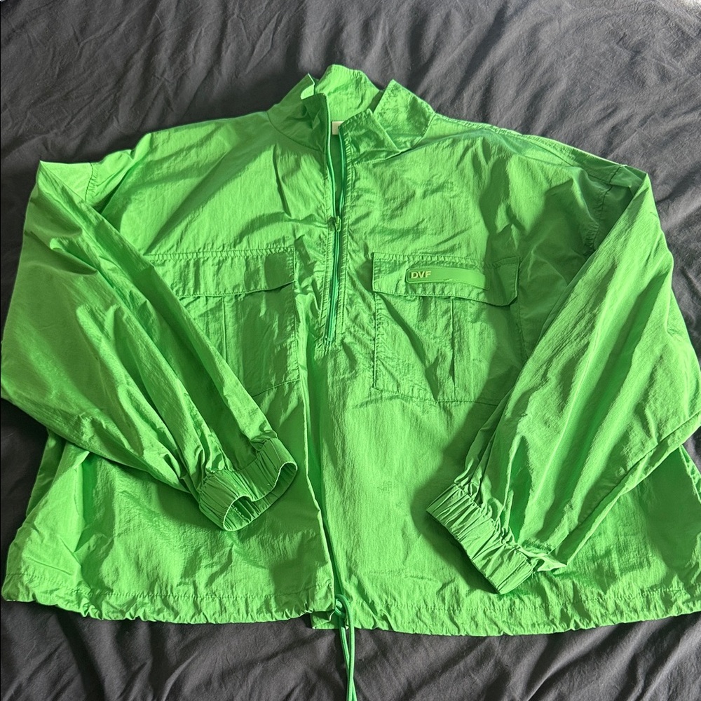 DVF Bright Green Windbreaker Jacket